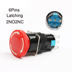 16mm e-stop switch 30mm Mushroom emergency stop 3/6 pins 1NO1NC/2NO2NC Latching self Weather Pack push button switch