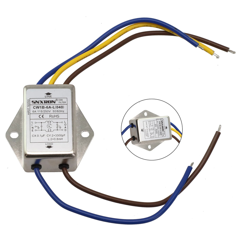 Power Filter Line Audio Purifier CW1BL AC 250V AntiInterference Designed for Electrical and Household Equipment Rated 3A 6A 10A