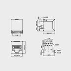 5/10Pcs RJ45 8P8C Female Socket - Metal Shell PCB Mount Ethernet Cable Connector for Network Interface