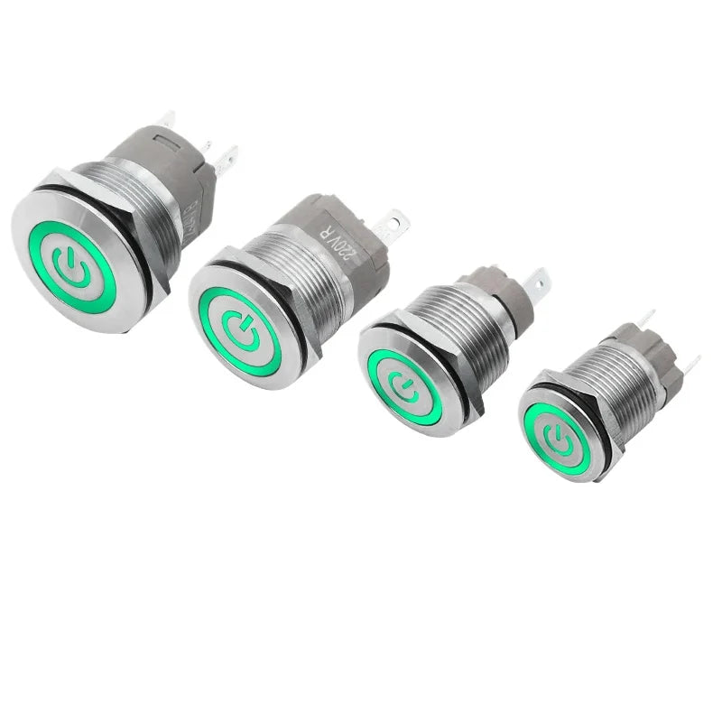 High current metal button 16/22mm high-power waterproof self resetting self-locking steel switch 20A 15A 10A push button