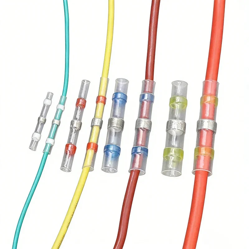10 - 500pcs Solder Seal Wire Connectors 3:1 Heat Shrink Butt Crimp Terminals Waterproof Electrical Cable Splice Connector