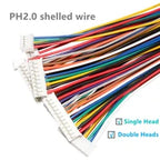 100pcs /LOT JST PH2.0 Straight/Curved Needle Connector 2Pin~16Pin Male Pin Header Right Angle 90°/180° 2.0mm Pitch