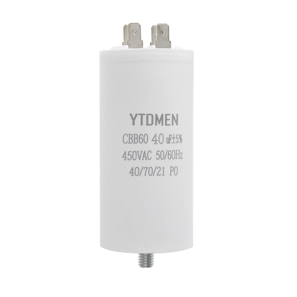 CBB60 Motor Capacitors with Screw Double Insert 450V AC Starting Capacitor 4uF~60uF capacitance for Air Compressor Water Pump