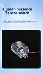 110V-220v Human Presence Sensor 24G Microwave Radar Controller Detection Micro-motion Breathing  Motion Sensor Switch