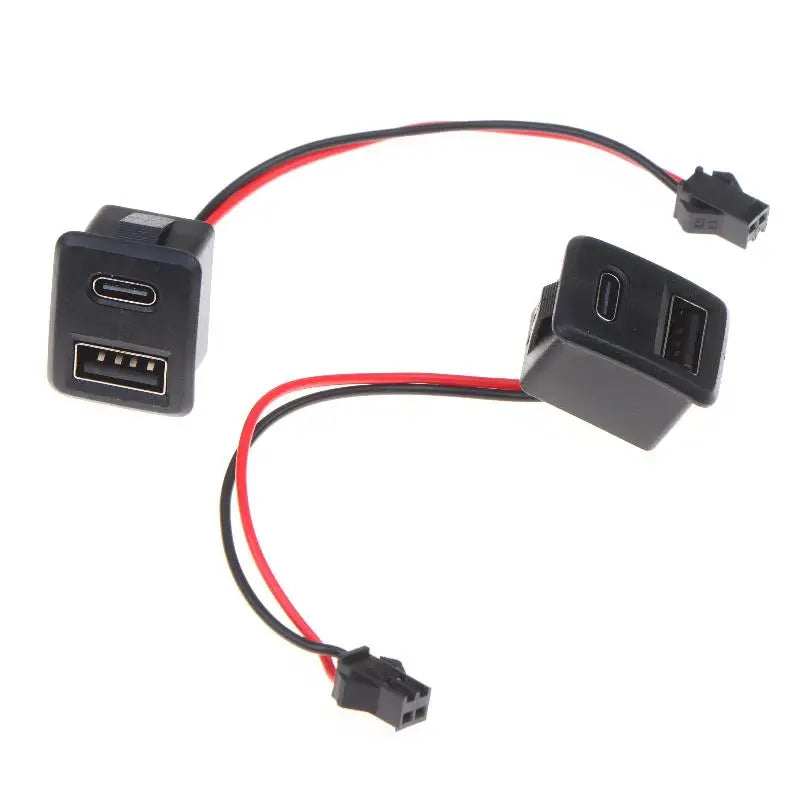 1/2/5Pcs Double Layer USB Female Base Type-C Socket With Cable Connector Female USB Lamp Charging Power Socket For Electronics