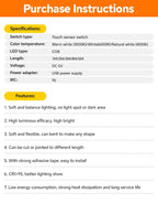 DC5V USB COB LED Strip Light 320LED/m High Density Flexible Self‑Adhesive LED Tape 3000K‑6500K For Cabinet TV Backdrop Decor