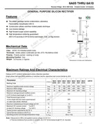 20pcs 6A10 10A10 20A10 30A10 DIP Rectifier Diodes 6A 10A 20A 30A 1000V R-6 High Voltage High Current Backflow Prevention Diode6A