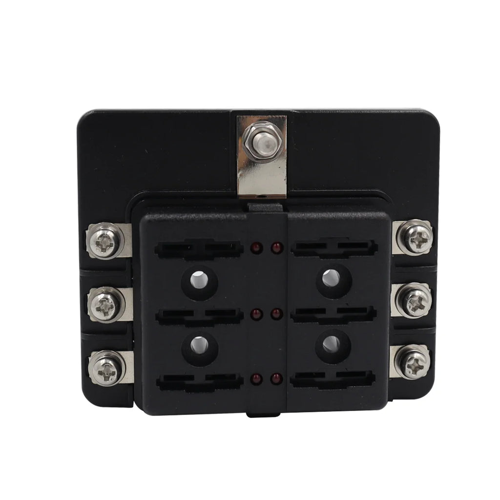 Blade Holder Fuse Box 12/10/8/6 Ways Modified Terminal Block Fuse with LED Warning Light 12V~24V Power Distribution Panel Boat
