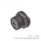 Threaded Type-C Waterproof Connector Cable IP67 Type-C Male Data Plug Wire F Outdoor Use USB 3.1 Solder Board Dual Female Socket