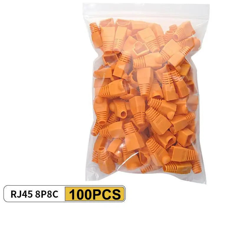 50/100Pcs RJ45 Cable Connector Plug Cover Ethernet Network Cable Connector Plugs Strain Relief Boots - Plastic