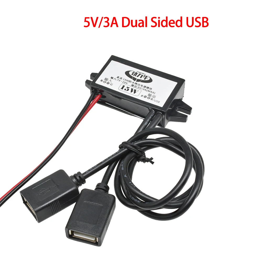 DC-DC Step Down Buck Converter Power Supply Module for Car 12V to 5V 3A 15W for Car Male Female USB Mini USB Micro USB Adapter