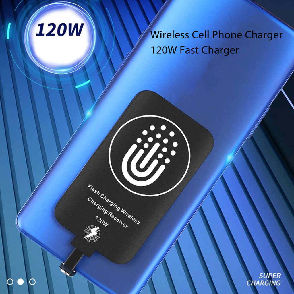 Portable 120W TypeC Magnetic Dual Purpose Wireless Charging Receiver 10W Thin Wireless Charging Receiver for Galaxy A51 A40 A20E