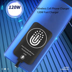 Portable 120W TypeC Magnetic Dual Purpose Wireless Charging Receiver 10W Thin Wireless Charging Receiver for Galaxy A51 A40 A20E