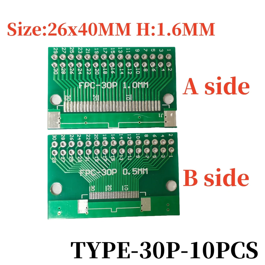 10PCS FFC/FPC Adapter Plate 0.5 to 2.54MM 4P/6P/8P/10P/12P/14P/15P/16P/20P/24P/26P/30P/32P/34P/36P/40P/45P/50P/52P/60P/80P/96P