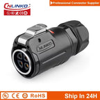 Cnlinko LP24 3 4Pin M24 Aviation Waterproof Power Connector Plug Socket for Radio Audio Visual Video Medical LED UAV Industry