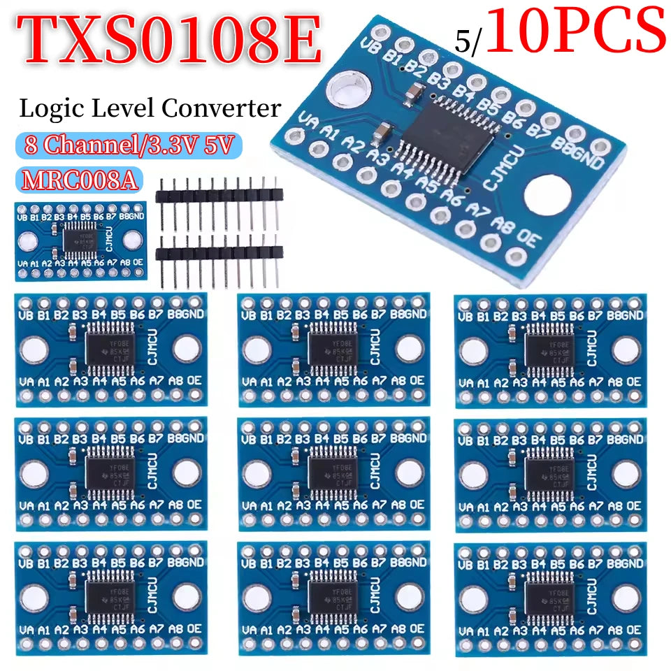 1-10PCS TXS0108E Logic Level Shifter Bi-Directional Module 3.3V 5V 8 Channel Voltage Level Translation Module for Raspberry Pi