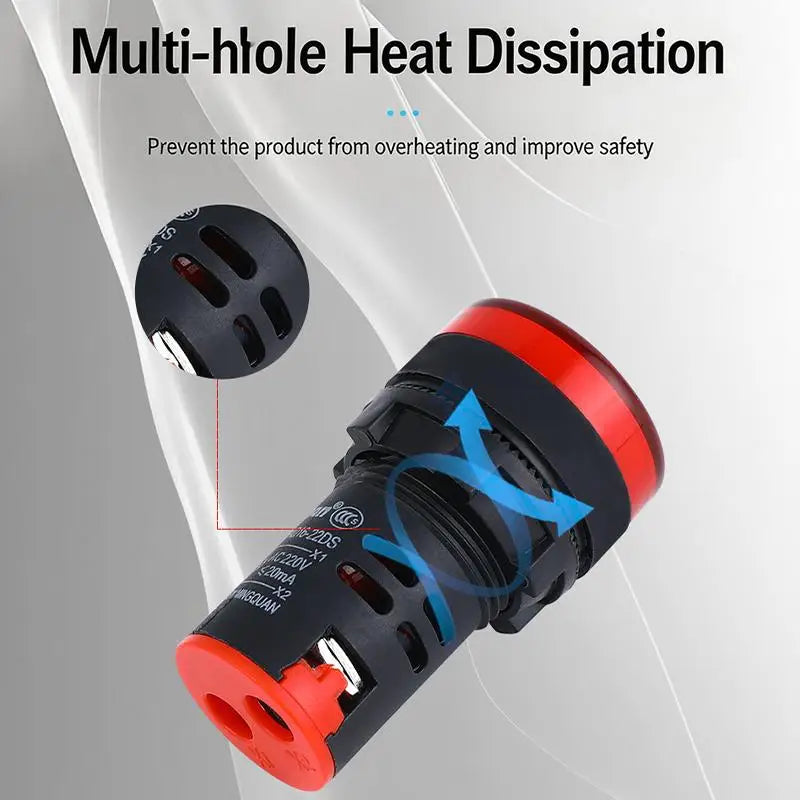 Indicator Signal Lamp Light AD16-22DS 22mm Panel Mount DC 12V 24V 110V 220V 380V Red Green Yellow Blue White LED Bulbs 20mA