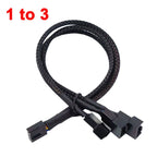 1Pcs PWM Fan Splitter 4pin Adapter Cable 1 To 4/3/2/1 Ways PWM Fan Splitter Extension Power Cable Connector Y Splitter Black