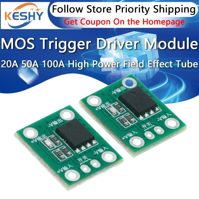 20A 50A 100A High Power MOS Trigger Switch Driver Module Field Effect Tube PWM Regulation Electronic Switch Control