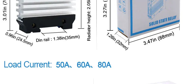 LCTC SSR Solid State Relay Single Phase Din Rail Mounted Slim Relay With Heat Sink 10A 25A 40A 50A 60A 80A Industrial Relay