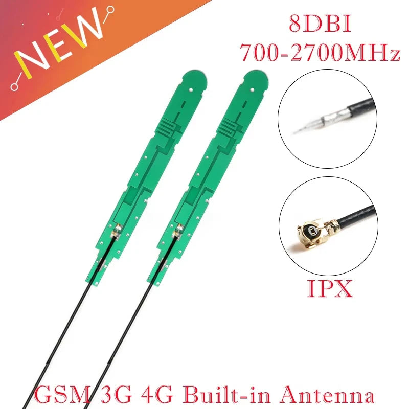 5PCS/1PC 8DBI GSM 3G 4G Built-in Antenna IPX Interface Internal PCB Board Plate Aerial With 12cm Cable 700-2700MHz Band Antenna