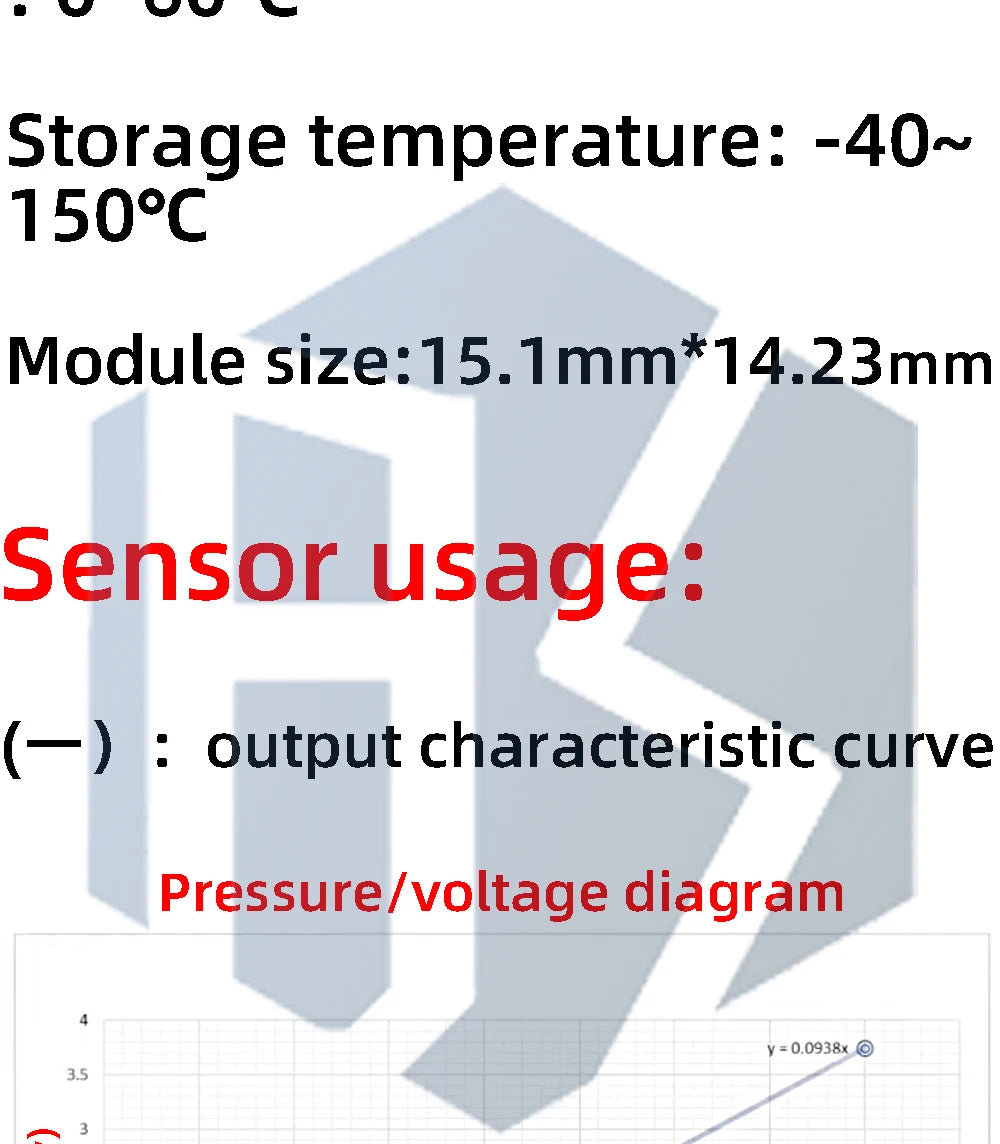 XGZP040 Air Pressure Sensor Module: 0-40KPA (Air/Water Pressure, Level & Depth) – Compatible for Arduino