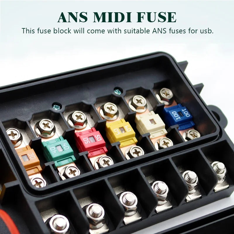 Blue Sea ATO ATC Automotive Blade Fuse Box Boat Marine 1 in 6 Out Auto Blade Fuse Box
