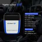 Vgate VLinker BM+ ELM327 BimmerCode Auto Code Reader BLE Diagnostic Tool Car Scanner ELM 327 OBD2 Bluetooth 4.0/3.0 V1.5