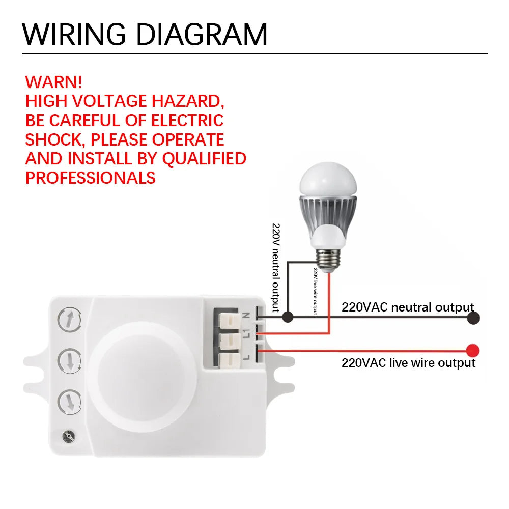 5.8G Microwave Induction Switch 220V Intelligent Energy Saving Control Microwave Radar Sensor