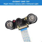 Raspberry Pi Night Vision Camera with 2 Infrared Light 5MP OV5647 Webcam 75 175 IR-CUT Camera for Raspberry Pi 4B 3B+ 3B Zero
