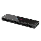 TEUCER LP-10P 12V 4Pin PWM & 5V 3Pin ARGB with SATA 10 Way Sync Fan Hub PC Cooling Fan Addressable RGB Lighting Splitter
