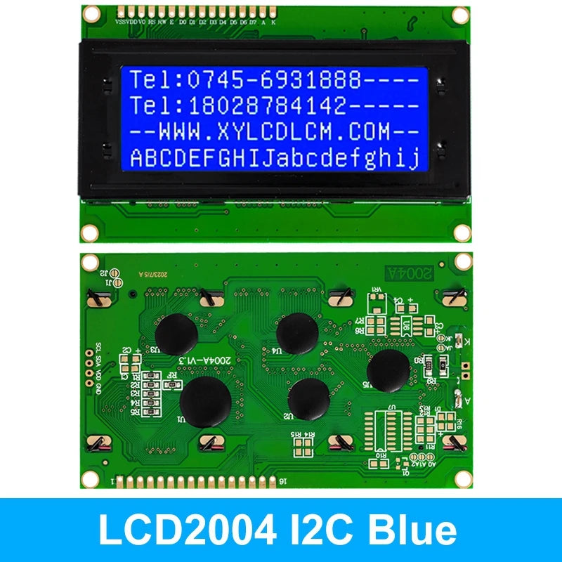 LCD2004A I2C 20x4 Blue Character LCD Module - HD44780 Driver with IIC Serial Interface for Arduino