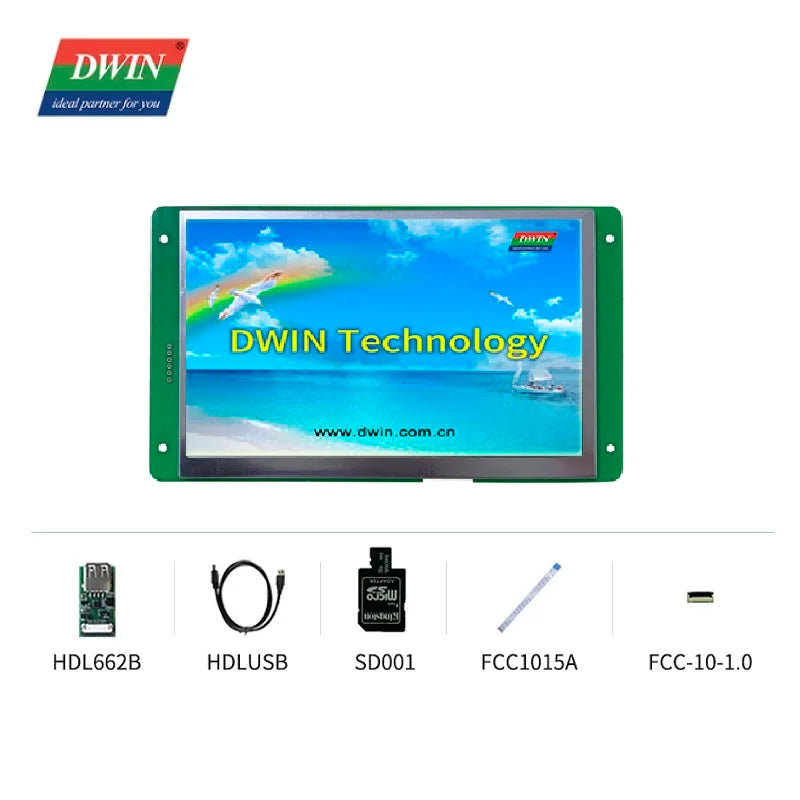 DWIN 7 Inch 800*480 HMI Intelligent TN TFT LCD Display Module UART Commercial Grade Capacitive Touch Screen DMG80480C070_03W
