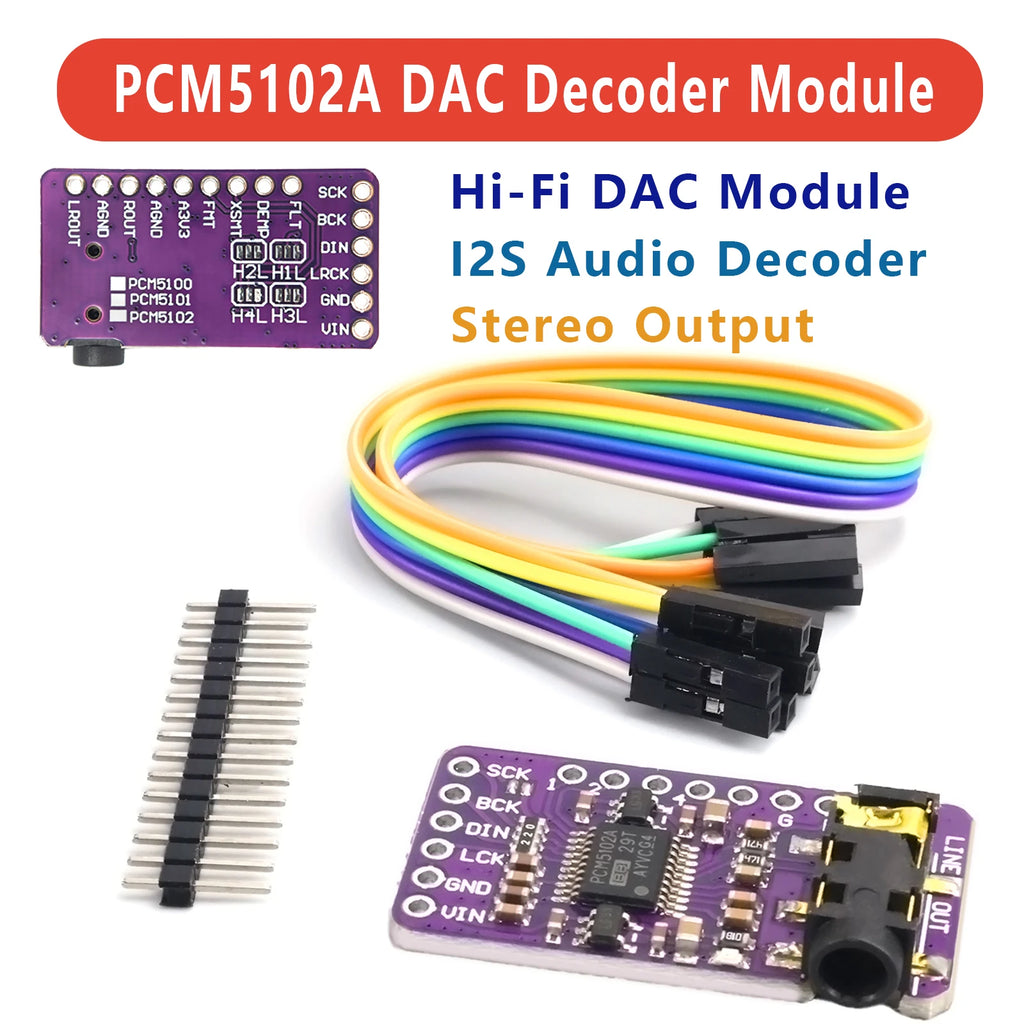 Interface I2S PCM5102A DAC Decoder GY-PCM5102 I2S Player Module For Raspberry Pi pHAT Format Board Digital PCM5102 Audio Board