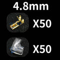 100/200Pcs Gold/Silver Electric Flag/Right Angle Crimp Terminal Wire Connector  Set2.8 4.8/6.3mm Female+sheath  Brass Car ZiiZ
