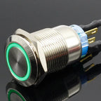 19mm Metal Alumina Black Press Button Led Power Mark Lamp Button Momentary/Latching Control PushButton Switch