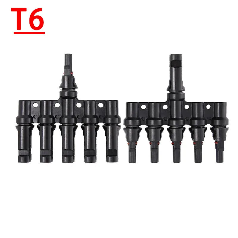 MC4 Solar Connector T Type Y Branch PV Panel Parallel Connection Waterproof IP67 Male Female 2Pcs Solar Cell Plug