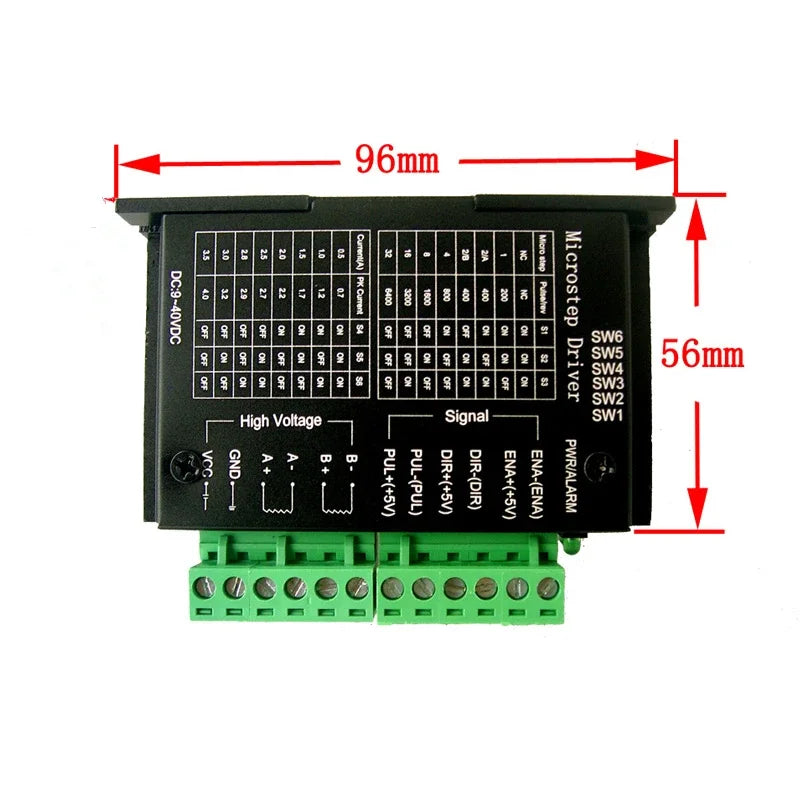 TB6600 Upgraded Stepper Motor Driver 32 Segments 4.0A 42VDC For 42 57 86 Nema Motor