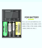 LiitoKala for 18650/26650/AA/AAA Li-ion/Ni-MH LCD Display Safe Fast Charging Lii-M4/M4S 4-Slot Smart Charger