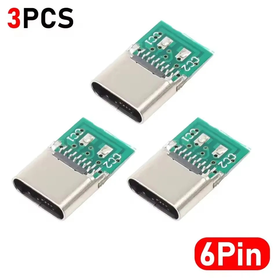 20-1pcs 5/6Pin Type C Female Connectors Usb Electric Terminals Welding DIY Data Cable Support PCB Board Jack Equipment Repair