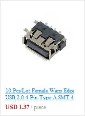 50pcs/lot 5Pin Micro-B SMD Micro USB Connector Female Port Jack Tail Sockect Plug For Android phone data connector