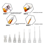 Double headed detachable terminal pin extraction tool suitable for AMP Metri Pack  Molex connectors, and General Motors repair