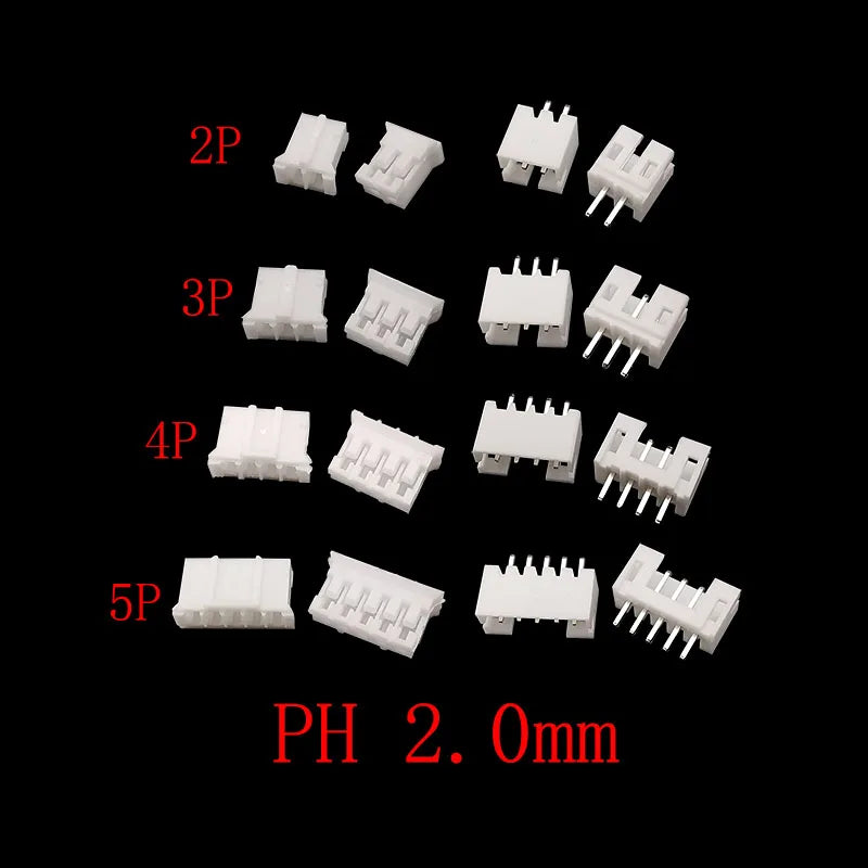 1Box JST 1.25 PH 2.0mm /SYP/SM/XH 2.54mm / VH 3.96mm Pitch Male Female Terminals Kit Plug Plastic Housing Header Crimp Connector