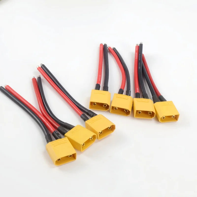 New 5pcs XT90 Male/Female Plug Battery Parallel Connector, with Silicone Flexible Wire 14AWG 10cm, for RC LiPo Motor Battery