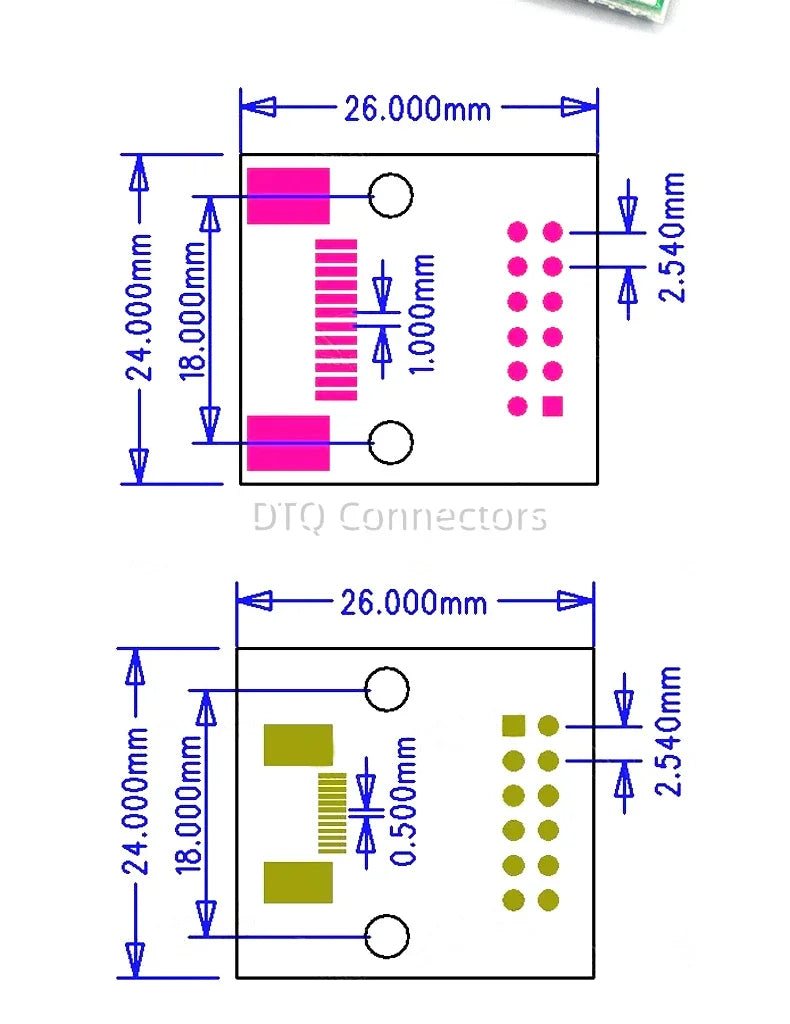 FPC/FFC Adapter Board 0.5/1.0MM to 2.54MM Soldered Connector 4/5/6/8/10/12/14/16/20/26/3040/45/50/60 Pin