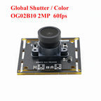 2MP 60FPS Color Global Shutter Camera Module,OG02B10,1600x1200 USB Drive Free,High Speed Capture,For Android/Windows/Linux