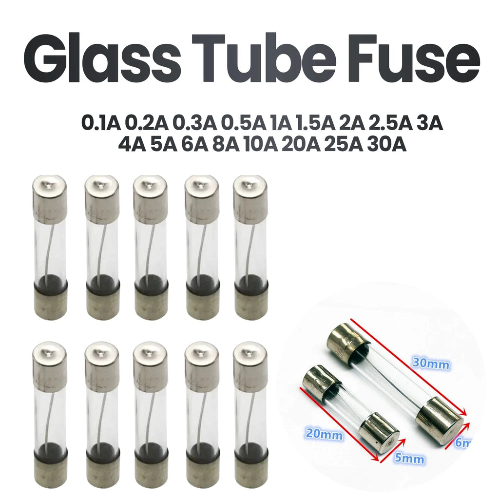 5*20 6*30 Glass Fuse Fast Fuse 250V 0.1A 0.2A 0.5A 1A 2A 3A 3.15A 4A 5A 6A 7A 8A 10A 12A 15A 20A 30A Quick Blow 5x20mm 6x30mm