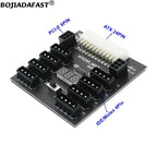 Computer PSU ATX 24PIN to 8 * Molex 4Pin + 2 * PCIE 6Pin Breakout Board Adapter For Hard Disk Drive