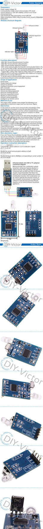 5V IR Infrared Remote Decoder Encoding Transmitter Modul &Receiver Wireless Module For Arduino