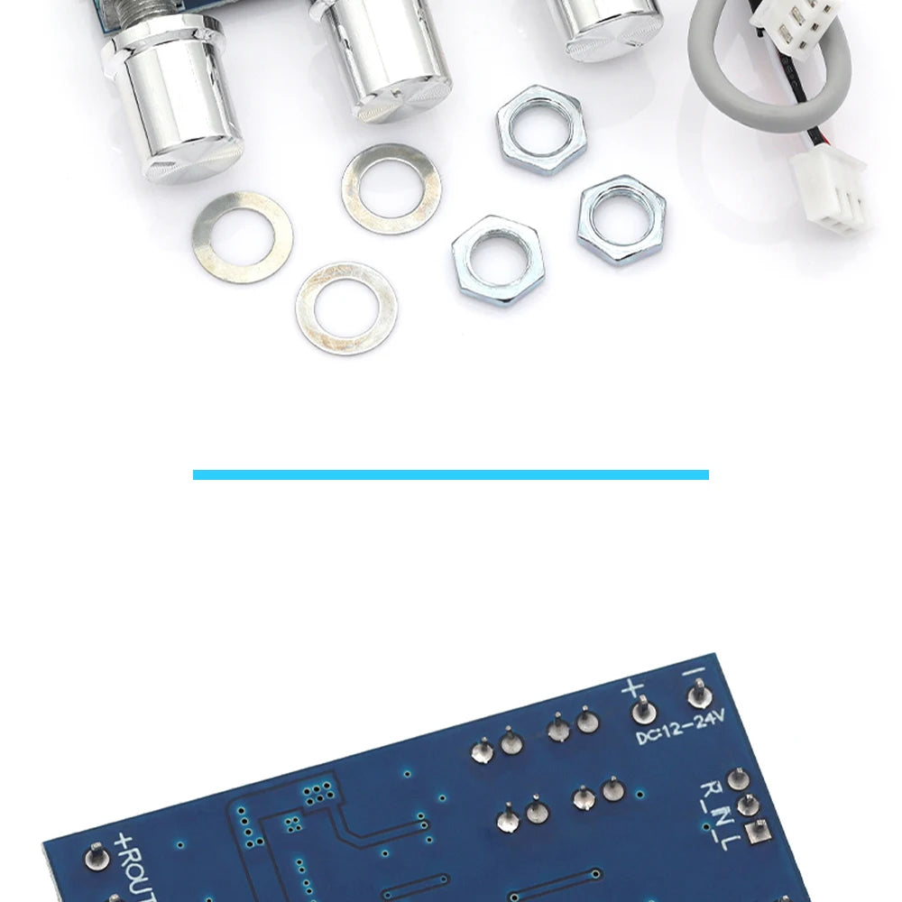 Liludin DC 12V 24V 80W X 2 Dual Channel Digital Audio TPA3116D2 Treble Bass Regulating Preset Pre Amplifier Board Module XH-M567